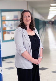 person standing in a school