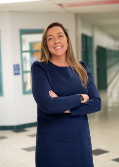 person standing in a school